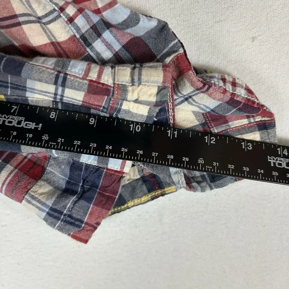 Old Navy Classic Patchwork Plaid Chino Shorts Mens 32 High Rise Casual Beach Dad